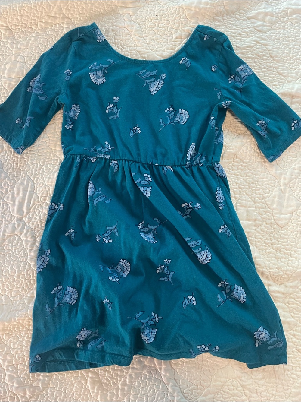Old Navy Teal Floral Knit Dress